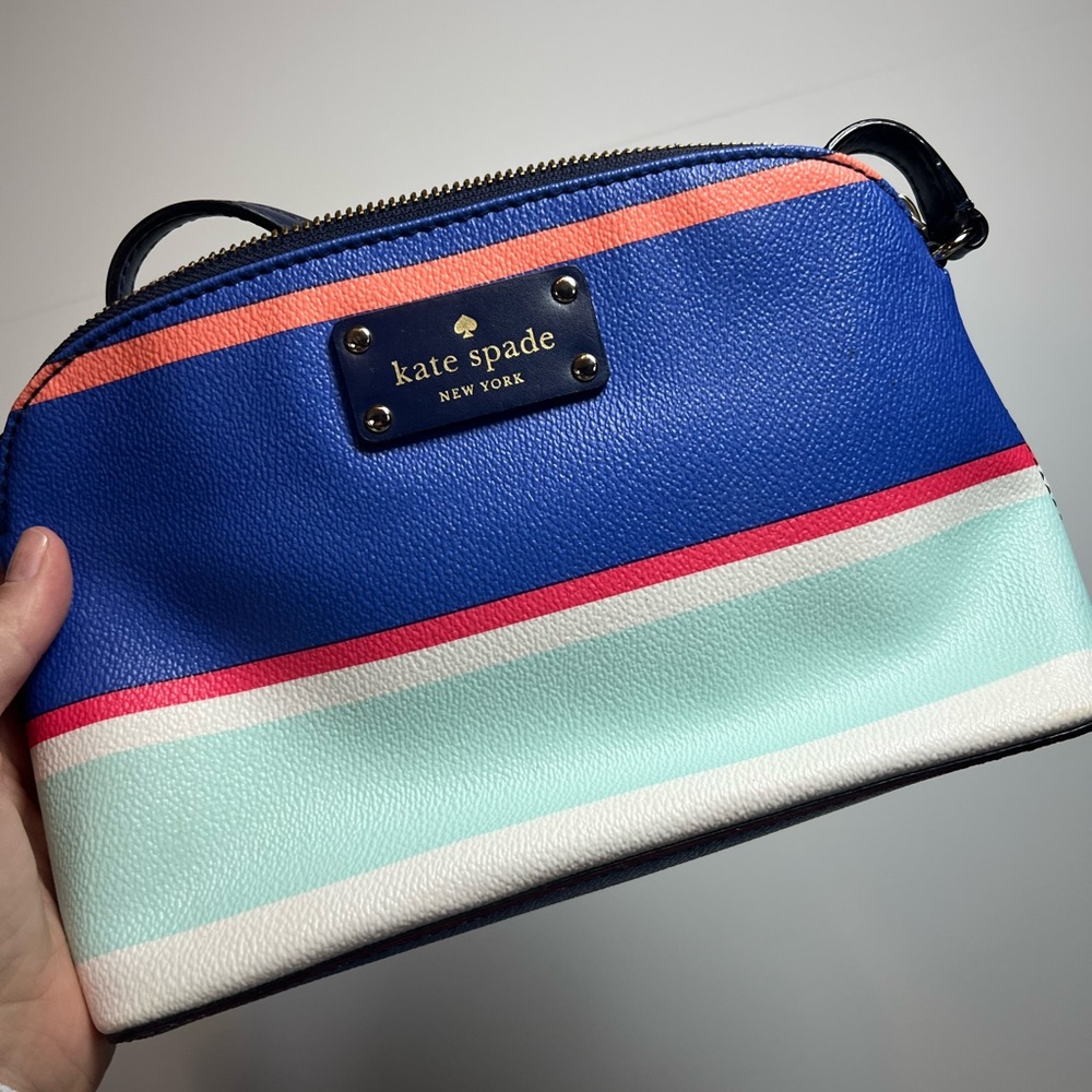 Kate Spade New York Blue Stripe Crossbody Bag Colorblock